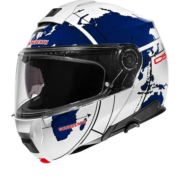 Image of Schuberth C5 Globe White Blue Modular Helmet Size M