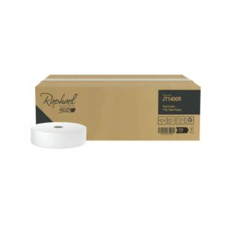 Image of Raphael Twin Jumbo Toilet Roll 1-Ply (12 Pack) JT1400RDS