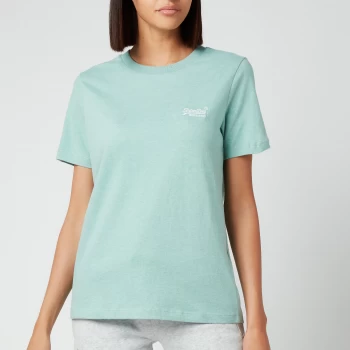 Image of Superdry Womens Orange Label Classic T-Shirt - Sage Marl - UK 12