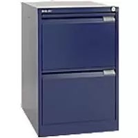 Image of Bisley Filing Cabinet with 2 Lockable Drawers 1623 470 x 620 x 710mm Blue