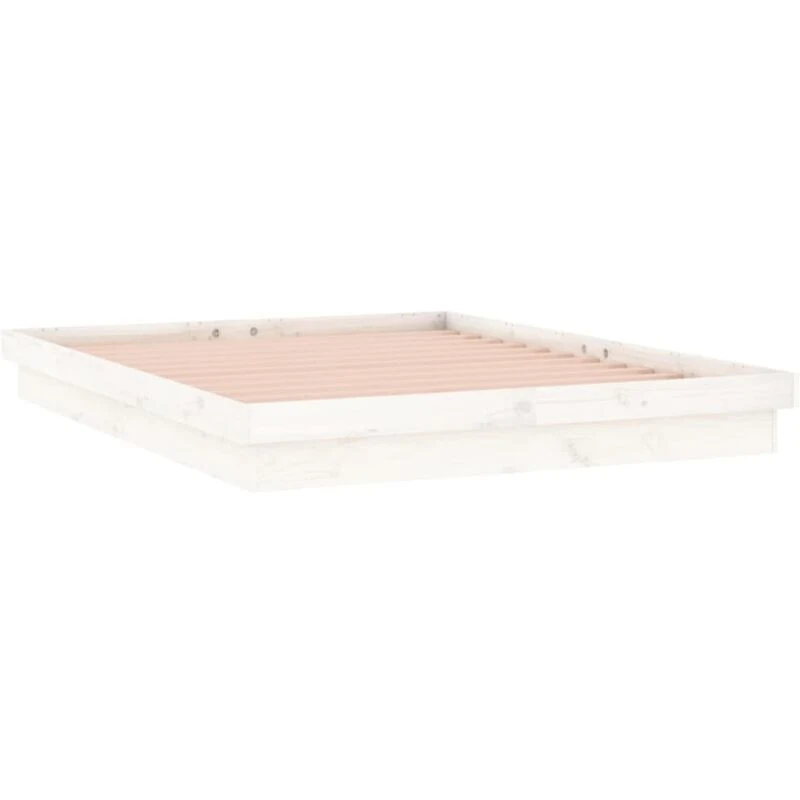 Image of VIDAXL LED Bed Frame without Mattress White 120x200cm Solid Wood Vidaxl 8720287071563