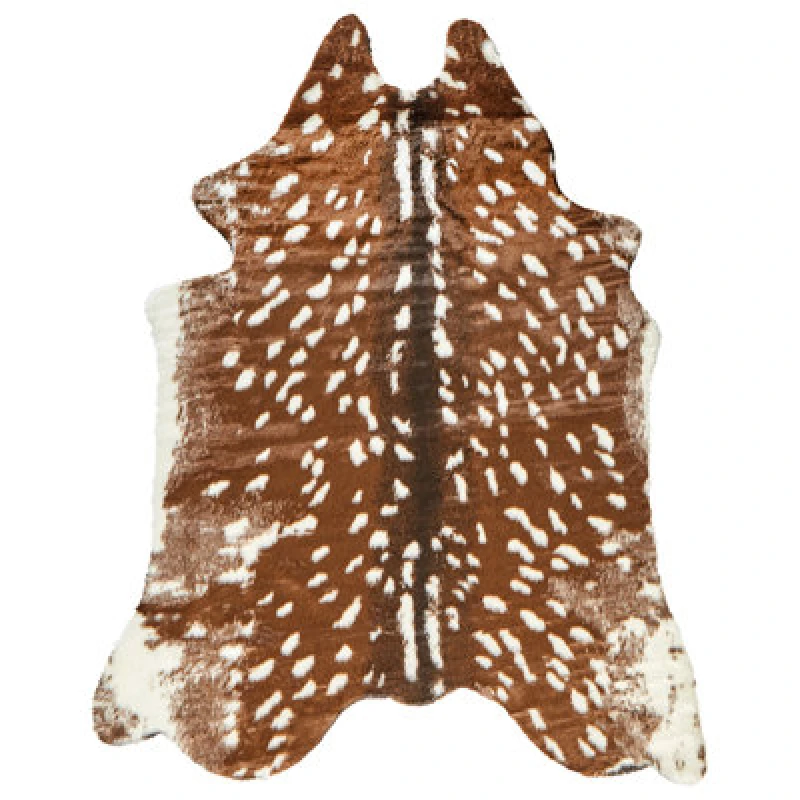 Image of Beliani Faux Fur Rug Knoll Brown 150 X 200 Cm