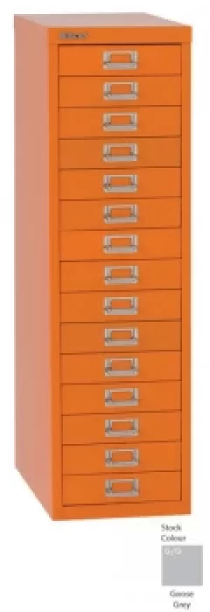 Image of Bisley 15 Drawer A4 Cabinet Grey H3915NL-073