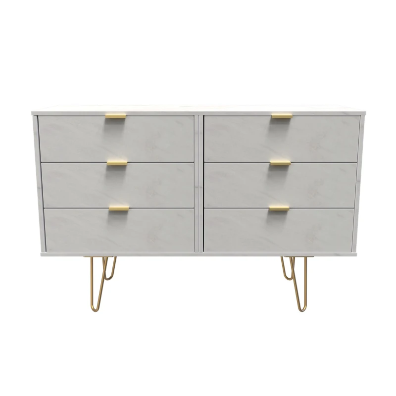 Image of Ready Assembled 2 U Fuji 6 Drawer Chest (Ready Assembled) White