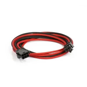 Image of Phanteks 6-Pin PCIe Cable Extension 50cm - Sleeved Black & Red