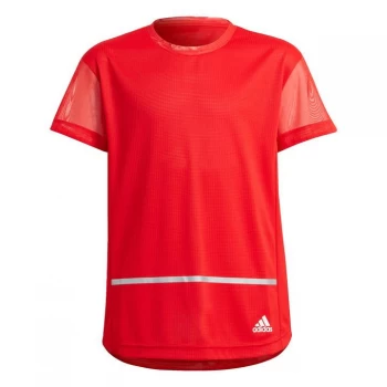 Image of adidas HEAT. RDY Primegreen T-Shirt Kids - Vivid Red / White