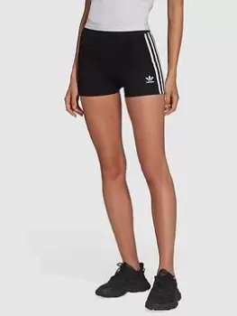 Image of adidas Originals 3 Stripes Booty Shorts - Black, Size 8, Women