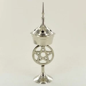 Image of Pentagram Symbol Silver Coal Burner Stand