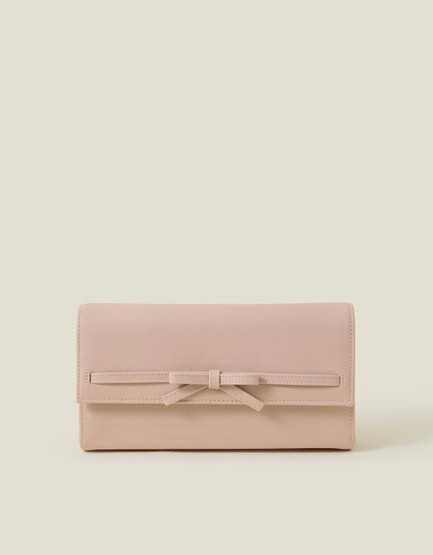 Image of Accessorize Womens Bow Clutch Bag in Nude Nude Female One Size