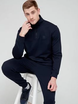Image of Boss Zetrust Quarter Zip Sweatshirt - Dark Blue