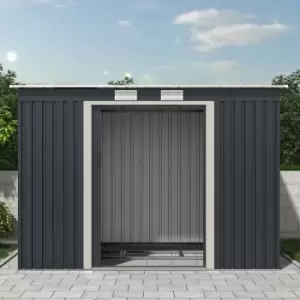 Image of Charles Bentley Metal Galvanised Steel Shed 8.6ft x 6ft, Dark Grey