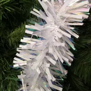Image of 2m x 15cm Luxury Chunky Cut Tinsel Garland Christmas Tree Decoration - White