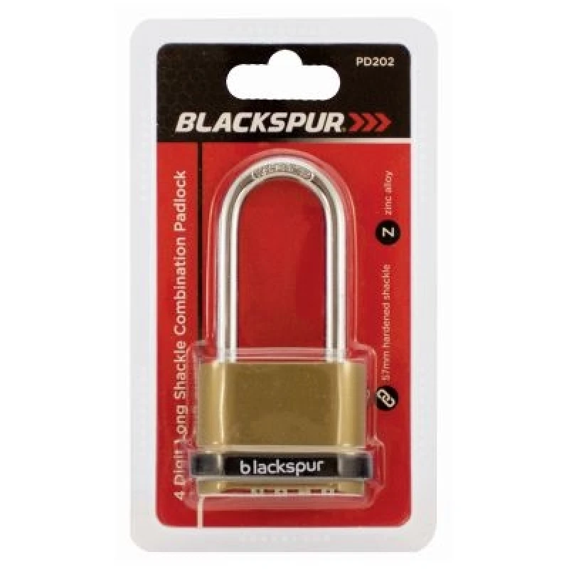 Image of Blackspur 4 Digit Long Shackle Combination Padlock
