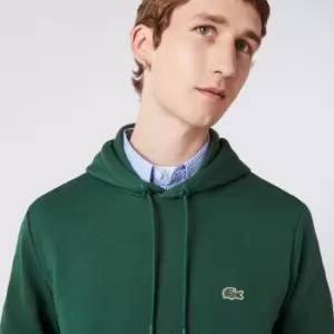 Image of Mens Lacoste Organic Cotton Hooded Sweatshirt Size 10 - 5XL Green