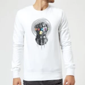 Image of Marvel Avengers Infinity War Thanos Infinite Power Fist Sweatshirt - White - S