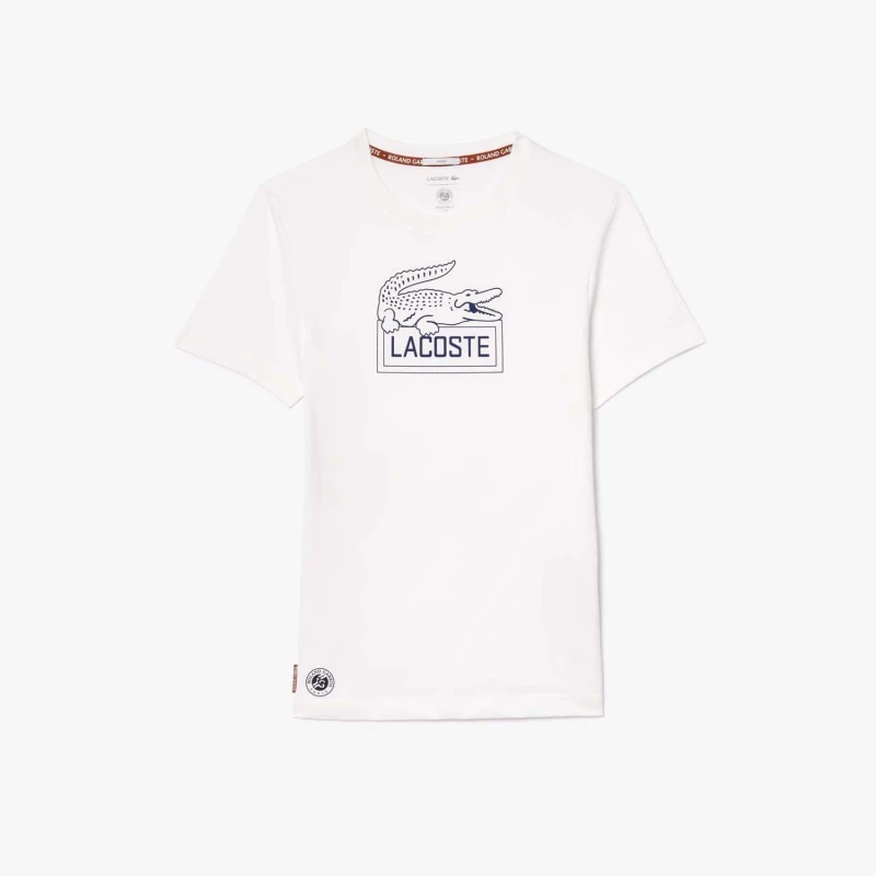 Image of Lacoste Roland-Garros Edition Ultra Dry Tennis T-Shirt White male 2XS