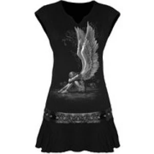 Image of Spiral Womens ENSLAVED ANGEL Stud Waist Mini Dress - Black