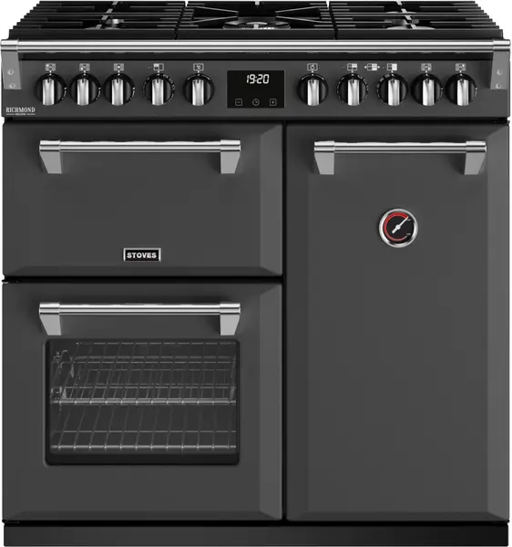 Image of Stoves Richmond Deluxe ST DX RICH D900DF AGR Dual Fuel Range Cooker - Anthracite - A Rated
