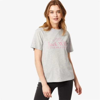 Image of Jack Wills Forstal Boyfriend Logo T-Shirt - Grey Marl