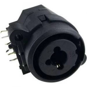 Image of XLR connector Socket horizontal mount Number of pins 3 Black Cliff FC2410