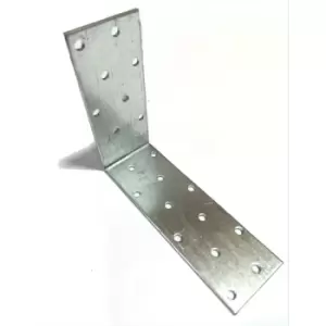 Image of Strong Metal Strap Anchor Corner Brackets Galvanised - Size 120x95x40x2mm - Pack of 10