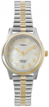 Image of Timex Ladies Mother of Pearl Dial Two Tone Expander Watch
