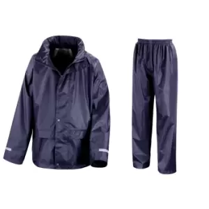 Image of Result Core Childrens/Kids Unisex Junior Rain Suit Jacket And Trousers Set (9-10) (Navy Blue)