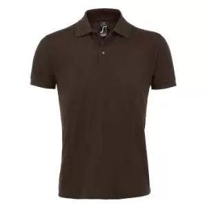 Image of SOLs Mens Prime Pique Plain Short Sleeve Polo Shirt (L) (Chocolate)