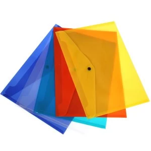 Image of Ryman Assorted A4 Popper Wallets - Pack of 5