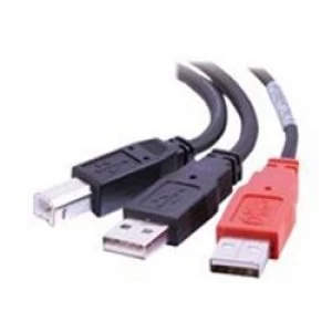 Image of C2G 2m USB 2.0 One B Male to Two A Male Y-Cable