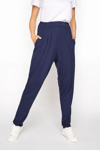 Image of Long Tall Sally Tall Jersey Harem Trousers Blue