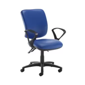 Image of Dams MTO Senza High Back Operator Chair with Fixed Arms - Nero Black Vinyl