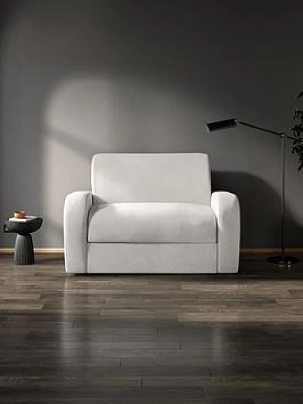 Image of Jay-Be Deco Snuggler Sofa Bed With E-sprung Mattress - Cosy Chenille Beam, Cream A5151114