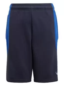 Image of Boys, adidas Originals Unisex Junior Short, Grey/Blue, Size 7-8 Years
