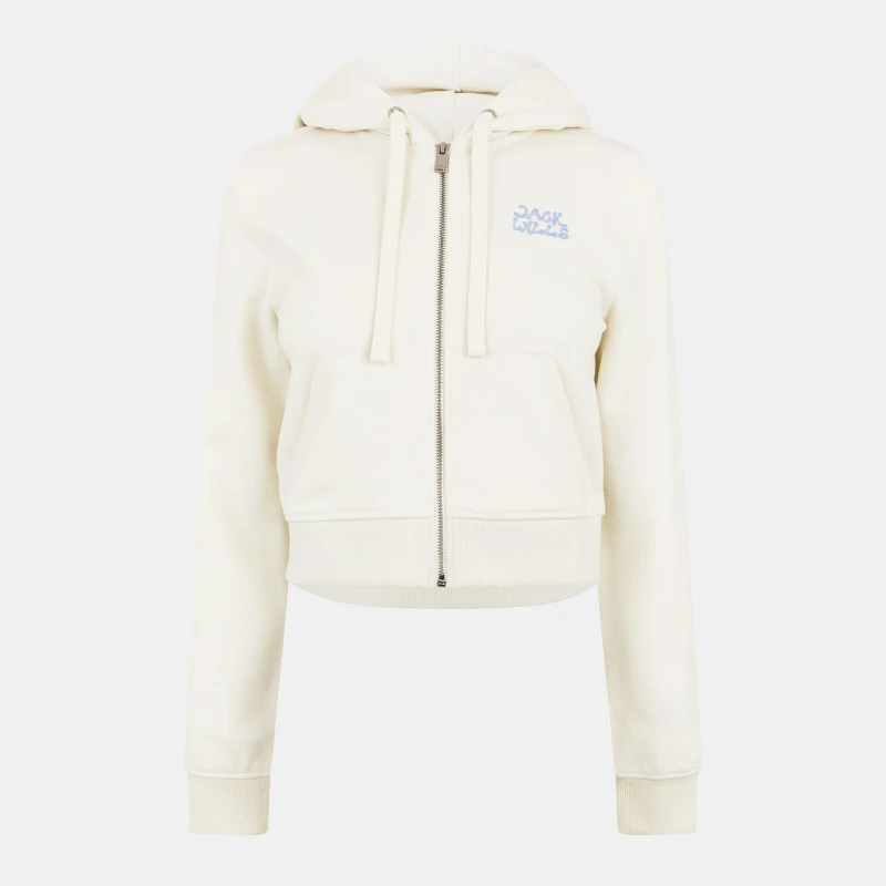 Image of Jack Wills Womens Slim Zip Hoodie Vintage White female 6 (2XS)