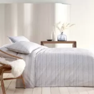 Image of Loft Hadley Waffle Print 100% Cotton Duvet Cover Set, Silver, Super King - Appletree