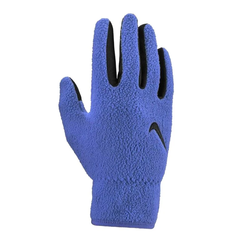 Image of Nike One Fleece Therma-Fit Winter Gloves in Blue Size: Small Blue Unisex S
