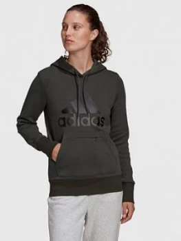 Image of adidas Badge Of Sport Pullover Hoodie - Khaki, Size XS, Women
