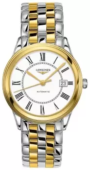Image of LONGINES L49743217 Flagship Mens 38.5mm Two Tone Watch