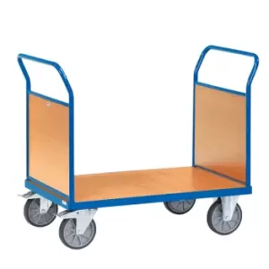 Image of Fetra Beech Veneer Double Ended Platform Trolley 1000 x 700mm - 600kg
