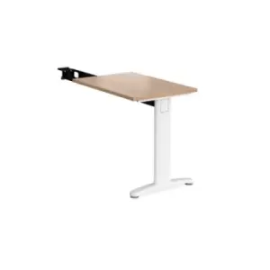 Image of Office Desk Rectangular Desk 800mm With Return Beech Tops With White Frames TR10