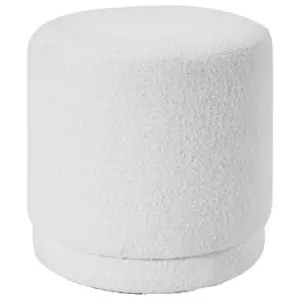 Image of Oia Boucle Round Pouffe White