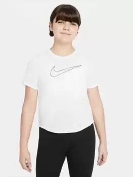 Image of Nike Dri-FIT One Short Sleeve GX Top - White/Black, Size S+, Women