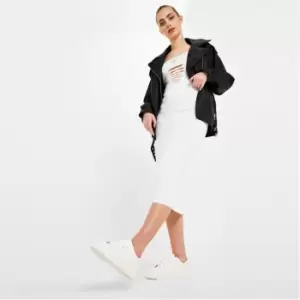 Image of Missguided Faux Leather Trainers - White