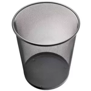 Image of Helit the circle network H2518595 Waste paper basket 15 l (Ø x H) 265mm x 280 mm Metal Black