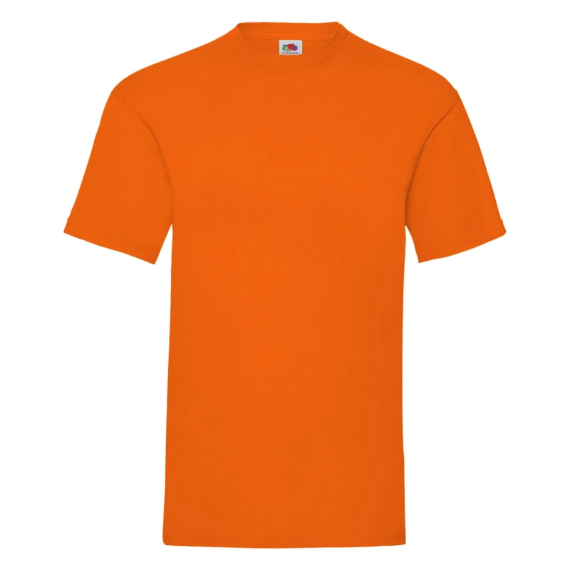 Image of Fruit Of The Loom Fruit of the Loom Men Valueweight Short Sleeve T-Shirt in Orange Size: Small Orange S Male 5055747627343