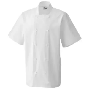 Image of Premier Unisex Short Sleeved Chefs Jacket / Workwear (3XL) (Steel Grey)