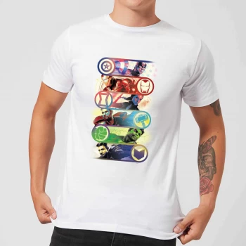 Image of Avengers Endgame Original Heroes Mens T-Shirt - White - XS