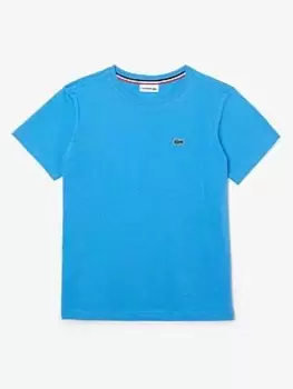 Image of Lacoste Kids Crew Neck Cotton Jersey T-Shirt Size 12 yrs Blue