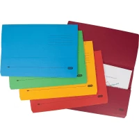 Image of Elba Foolscap Cardboard Document Wallets - Assorted Colours (10 Pack)